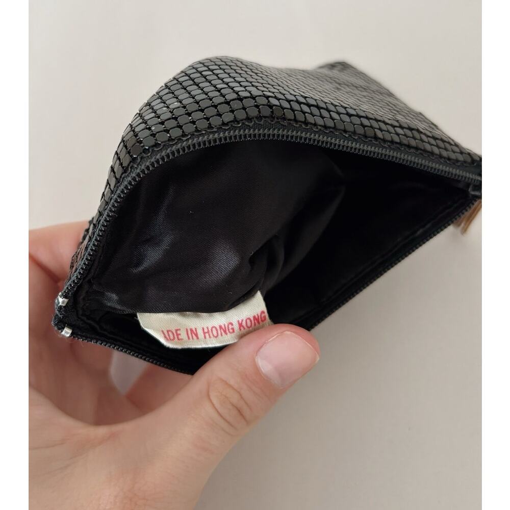 Black Vintage Metal Mesh Zip Small Coin Purse - Picture 4 of 6